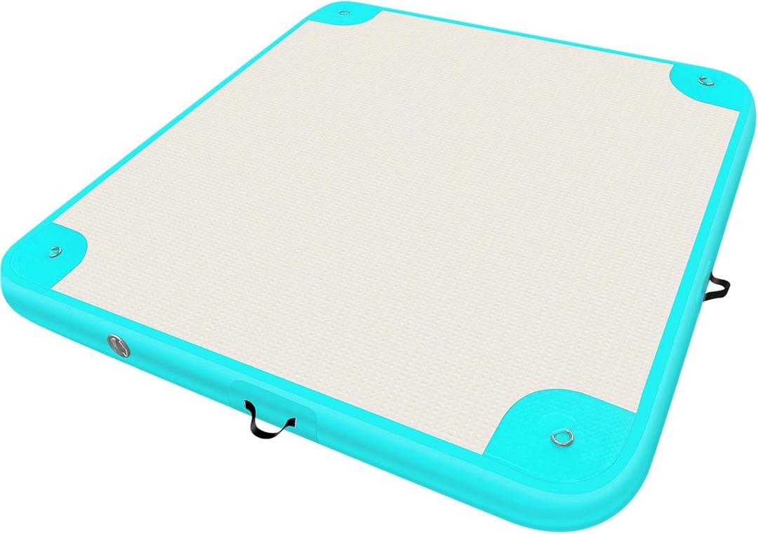 Inflatable Floating Dock Platform Floating Island Raft Water Mat Swim Raft with None-Slip Surface for Pool Beach Ocean (8 x 6ft)