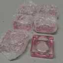 Tealight Candle Holder Set of 6, Pink Glass Candle Holder Heat-Resistant Square Holders for Wedding, Party, Home Dcor