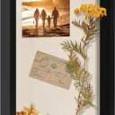 12x16 Large Shadow Box Picture Frame Display Case with Soft Linen Back, Black Wooden Memory Shadow Box Frame with Tempered Glass Cover for Wall Display