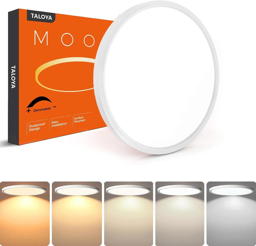 TALOYA Dimmable Flush Mount Ceiling Light,15.8Inch,24W,5CCT, 15.8inch-1 Pack