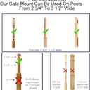 Safety Innovations No Hole Stairway Baby Gate Mounting Kit - Fits Posts from 2 3/4 inches to 3 1/2 inches Wide with Square or Round Tops - No Adhesives On Or Screws in Your Posts, (1-Pack)