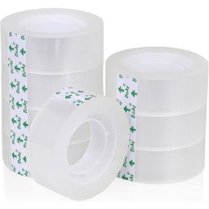 8 Rolls Easy Tear Transparent Tape Refills - Gift Wrapping Tape for Dispensers - Crystal Clear, Effortless Tear, Strong Adhesion - Invisible Tape 3/4 in x 1000 in for Office, School, Home
