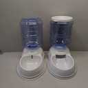 Amazon Basics Automatic Dog Cat Water Dispenser Gravity Feeder and Waterer Set, Large, 12-Pound Food Capacity, 2.5-Gallon, Gray