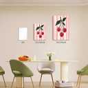 LHHJDIO 3 Piece Trendy Fruit Canvas Wall Art Vintage Kitchen Wall Art Colorful Cherry Strawberry Lemon Pictures Wall Decor Fruit Abstract Art Print for Kitchen Dining Room Bedroom 12"x16"