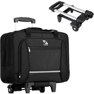Golkcurx Rolling Laptop Bag with Wheels, Removable Water-Repellent Rolling Briefcase for Women and Men