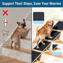 Dog Ramp for Stairs, 4 Pack Foldable Anti-Slip Stair Ramp for Small Dogs, Wooden Pet Steps for Senior, Adjustable Low-Angle Dog Stair