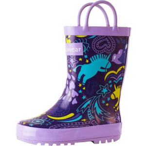 OAKI Toddler Rain Boots - Perfect Kids Rain Boots for Any Weather - Durable Rubber Baby Rain Boots Keep Little Feet Dry, Lightweight Waterproof with Easy-on Handle, Size: 4T