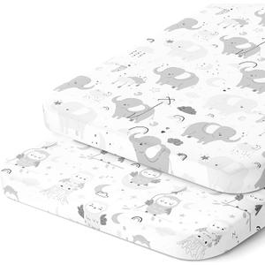 Joey + Joan Bedside Bassinet Fitted Sheets for Milliard Bedside Bassinet Side Sleeper Buttery Soft 100% Cotton 2 Pack