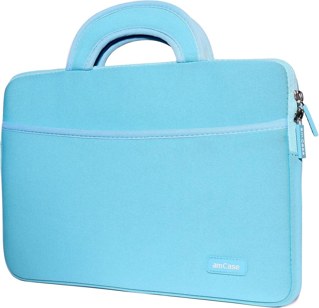 AmCase for Chromebook Case-11.6 to 12 inch Neoprene Travel Sleeve with Handle-Turquoise