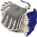 Evridwear Cotton Polyester String Knit Shell Safety Protection Work Gloves for Painter Mechanic Industrial Warehouse Gardening Construction Men & Women 12 Pairs, With Two Side dots, M Size (Medium (Pack of 24))