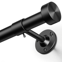 YaFex Heavy Duty Curtain Rods 32-150 Inch, 1 Inch Adjustable Black Curtain Rod for Windows, Extra Long Window Treatment Rods with Aluminium Finials, Easy Installation