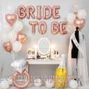 Rose Gold Bridal Shower party decorations pearl White balloons Bridal Veil BRIDE TO BE Balloons Sash with Diamond Ring Heart Champagne Balloons Bridal Veil for Bachelorette Party Supplies