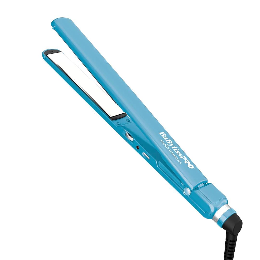 BabylissPRO Nano Titanium Ultra-Thin Hair Straightener, Professional Flat Iron For All Hair Types (1 inch)