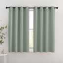 NICETOWN Blackout Curtains 54 inch Length for Bedroom - Grommet Thermal Insulated Solid Window Treatments Room Darkening Drapes for Kids Room/Laundry, Sage Green, W46 x L54, Set of 2