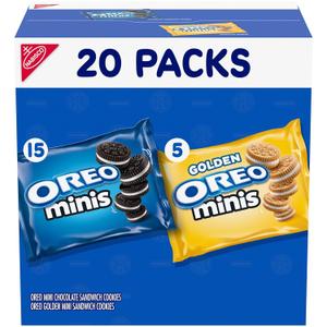 Oreo Mini Mix Sandwich Cookies Variety Pack, 20 Snack Packs, BBD 06/10/26
