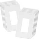 LIDER Matte Finish Decorator Switch Cover, Screwless Wall Plate, Mid-Size 1-Gang 4.88" x 3.11", Unbreakable Polycarbonate Thermoplastic, UL Listed, LSWP-31M-W10P, White, 10 Pack