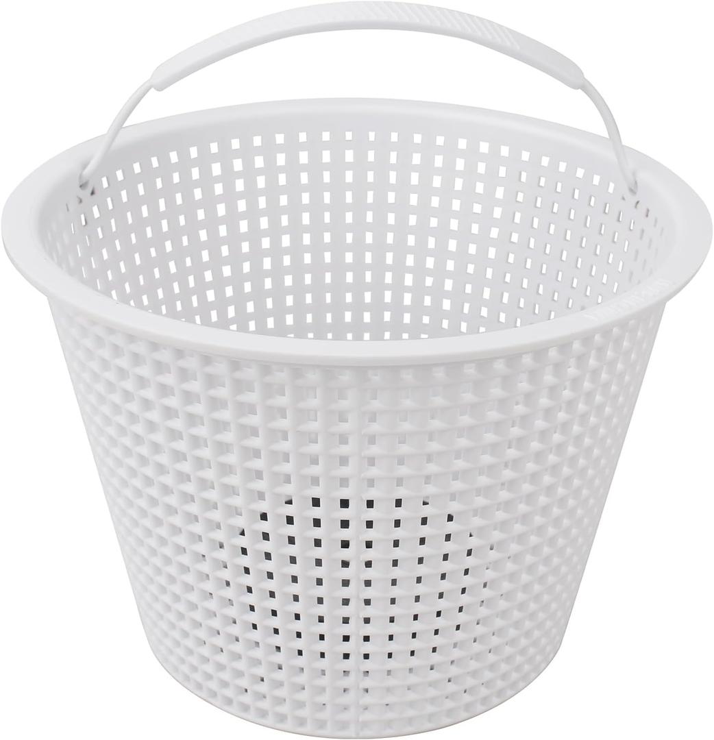 7 inch Pool Skimmer Basket for Inground Pools Compatible with Hayward B-152 Skimmer Basket Pool filter Basket,Replacement for Hayward SPX1082CA, SP1082, SP1083, SP1084, SP1085,with Handle -White