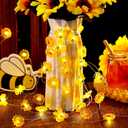 Zhanmai 2 Pcs Bee String Lights Decor 20ft Honeybee Fairy Lights with 60 LED Bulb Battery Operated Bee Tree Decorative for DIY Bedroom Patios Summer Party Indoor Outdoor Wedding Camping