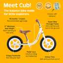 Retrospec Cub Toddler Balance Bike for Ages 18 Months - 3 Years - 12in No-Pedal Beginner Bicycle with Adjustable Seat, Puncture-Proof Tires & Safe Low Frame Design, One Size