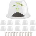 10" D 6.7" H Plant Protectors from Animals, Garden Cloches for Seedlings Nursery Pots, Durable Humidity Domes with Ventilation Holes, Clear Plant Covers, Mini Greenhouse for Plants 10-Pack