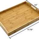 Bam & Boo Natural Bamboo Serving Tray Extra Large Rectangular with Handles for Food, Drinks, Storage, Decor, Vanity, Breakfast, Parties, Weddings, Picnics(17.75 x 13 x 2.35, Natural)