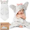 KeaBabies Organic Baby Towel with Hood for Girls, Boys - Soft, Absorbent, 100% Cotton Hooded Baby Towels for Newborns, Infants, Large Hooded Bath Towels for Babies, Kids, Toddler 1-3 (Ella)
