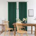 DECOVSUN Pinch Pleated Green Curtains 108 Inch Long,Room Darkening Black Out Memory Shaped Pinch Pleat Drapes for Living Room 2 Panels Set,Green 42X108 Inch
