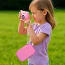 Kids Instant Print Camera Case for ESOXOFFORE Digital Video Cameras with 3 Rolls Paper Refill, Toddler Film Camera Storage Holder Bag with Mesh Pocket for Thermal Paper Accessories (Box Only) - Pink