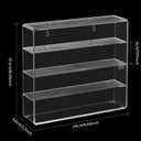 Clear Display Case 4 Compartments Storage Box Cabinet Organizer for Mini Toys, Collections and Stone