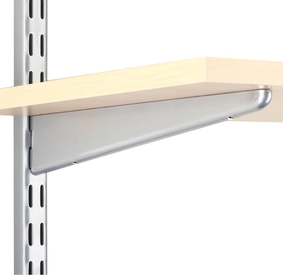 John Sterling Dual Trak Adjustable Wood Shelf Bracket, 11-Inch, Platinum, 0122-11PM