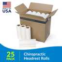 TIDI 618 Avalon Single-Use Chiropractic Headrest Paper Roll, White, 8.5 x 125 (Pack of 25) Premium Crepe Paper Hygienic Barrier for Chiropractic Offices & More Medical Supplies
