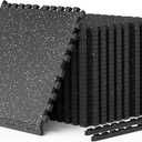 0.4" Thick Rubber Top Exercise Mat, Interlocking Puzzle Gym Flooring Mat