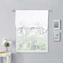 NICETOWN Tie Up Shade - Room Darkening Tie Blind for Small Windows Curtain Valance Balloon Decorative Panel for Kitchen, 34 inches x 45 inches, Pure White, 1 Piece