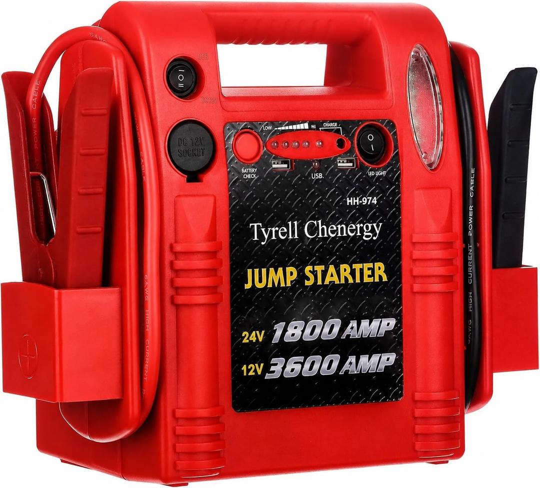 3600/1800 Peak Amp 12/24V Jump Starter for Large Gas & Diesel Engines