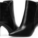 Elisabet Tang Women Chic Heeled Ankle Boots, Sexy Pointed Toe with 3 Inch High Heel Fashion Stylish Booties with Side Zipper Evening Party Dress Shoes Size 9.5