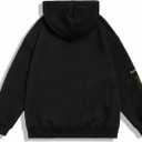 SOLY HUX Men's Floral Print Casual Graphic Hoodies Drawstring Long Sleeve Pullover Sweatshirt (Black, XL)