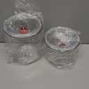 2 Pack Candy Jars with Lids - 47 & 30 OZ Clear Plastic Cookie Storage Containers Airtight Apothecary Canisters for Kitchen Home Decorative Pantry Office Party Organize Sugar Tea Coffee Snacks