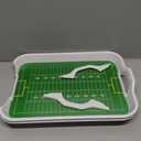 Yungyan 2 Pcs Plastic Football Serving Trays with Handles 15 x 11 x 1.89 Inch Football Stadium Serving Platter with Handles Sport Trays for Food Game Day Fun Platter for Home Tailgate Party