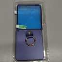 Ruky for Galaxy Z Flip 7 Ring Case, Hard PC Ultra-Thin Anti-Scratches Shockproof Slim Protective Phone Case Girls Women Covers for Samsung Galaxy Z Flip 7, Dark Blue