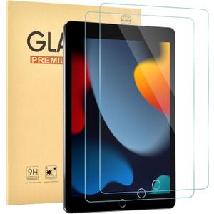 2 Pack Screen Protector for iPad 9th 8th 7th Generation 10.2 Inch,9H Hardness Tempered Glass Film for iPad 9 8 7 [2021/2020/2019],Case Friendly,Touch Sensitive,Anti-ScratchClear (HD)