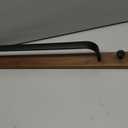 Rustic Burnt Wood Bathroom Towel Bar with Metal Rod, Wall Mounted Bath Towel Rack Bathroom Hook Row Hook 58cm 22.83