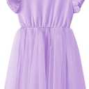 Toddler Baby Girl Tutu Tulle Dress Sleeveless Fluffy Cute Party Sundress (Purple)