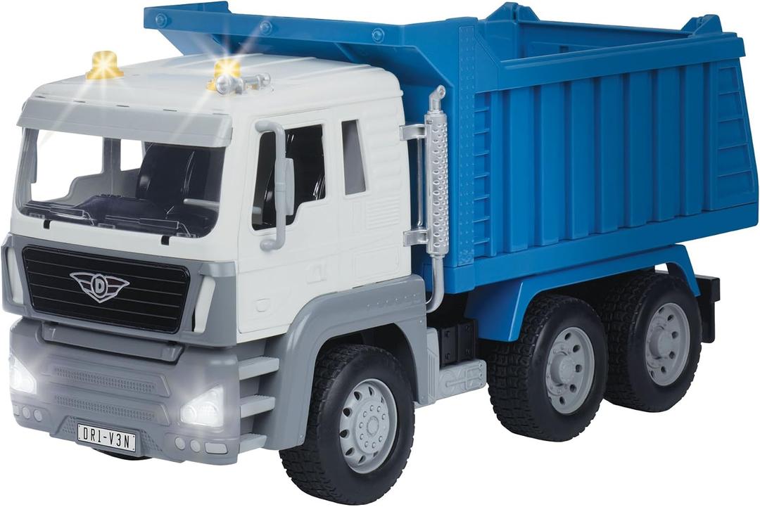 Driven by Battat Dump Truck Toy, Lights and Sounds, Standard Size, Trucks, 1: 16 Scale