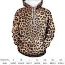 Leopard Print Hoodie for Men Cheetah Printed Hooded Streetwear Hip Hop Pullover Y2K Sweatshirt (XL)