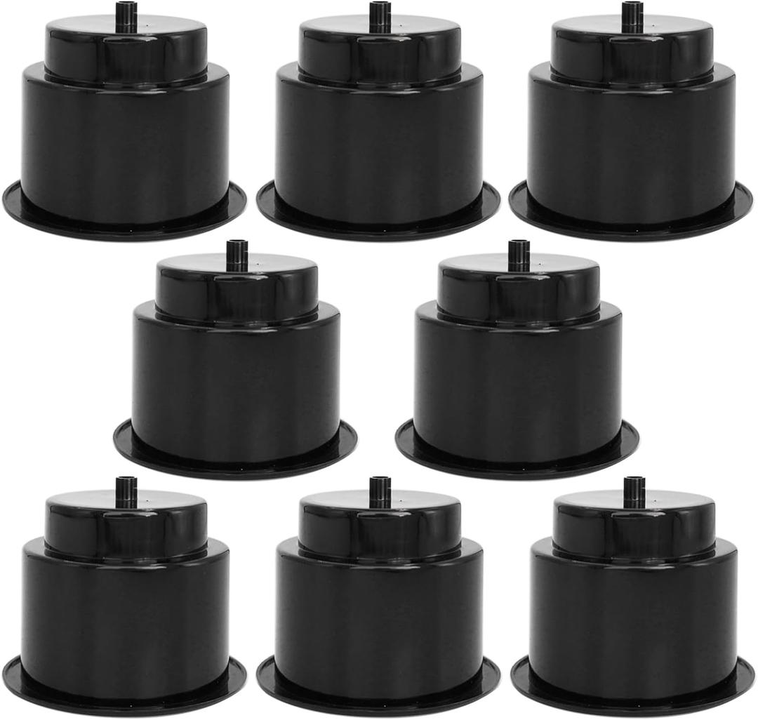 Yuanhe Black Plastic Cup Drink Holder Insert with Drain for Boat Car Marine Rv, 8PCS