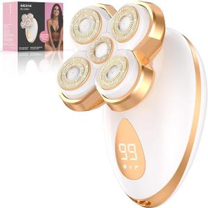 Electric Razors for Women - Upgraded Magnetic Electric Shaver for Women, Cordless Painless Hair Remover for Legs Bikini Face, Lady Trimmer for Sensitive Skin, Gold