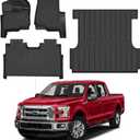 Floor Mats & 5.5ft Truck Bed Mat for Ford F-150/F150 SuperCrew Cab 2015-2025 (Not Fit Rear Seat with Under-Seat Fold Flat Storage), All Weather Rubber Mats for Ford F150 Accessories