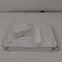 Kitsure Dish Drying Rack for Kitchen Counter, Stainless Steel Sink Organization and Storage Essentials with Cutlery Holder, Home and Appartment Decor, 12''W x 15''~23''L, White