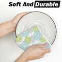 2 x Artoid Mode Light Blue Dahlia Floral Kitchen Dish Cloths, 12x12 Inch Quick Dry Microfiber Dishcloths for Kitchen Premium Dish Rags Set of 2