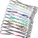 12 Pack Fun Face Mask Lanyards for Kids and Adults, Cute Mask Chain Necklace Strap for Women Men Boys Girls, Double Clips Lanyard for Badge Holders
